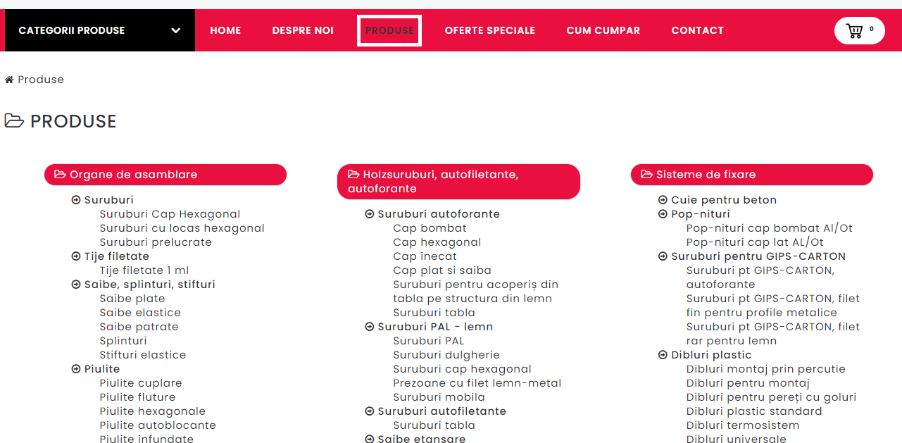 meniu produse